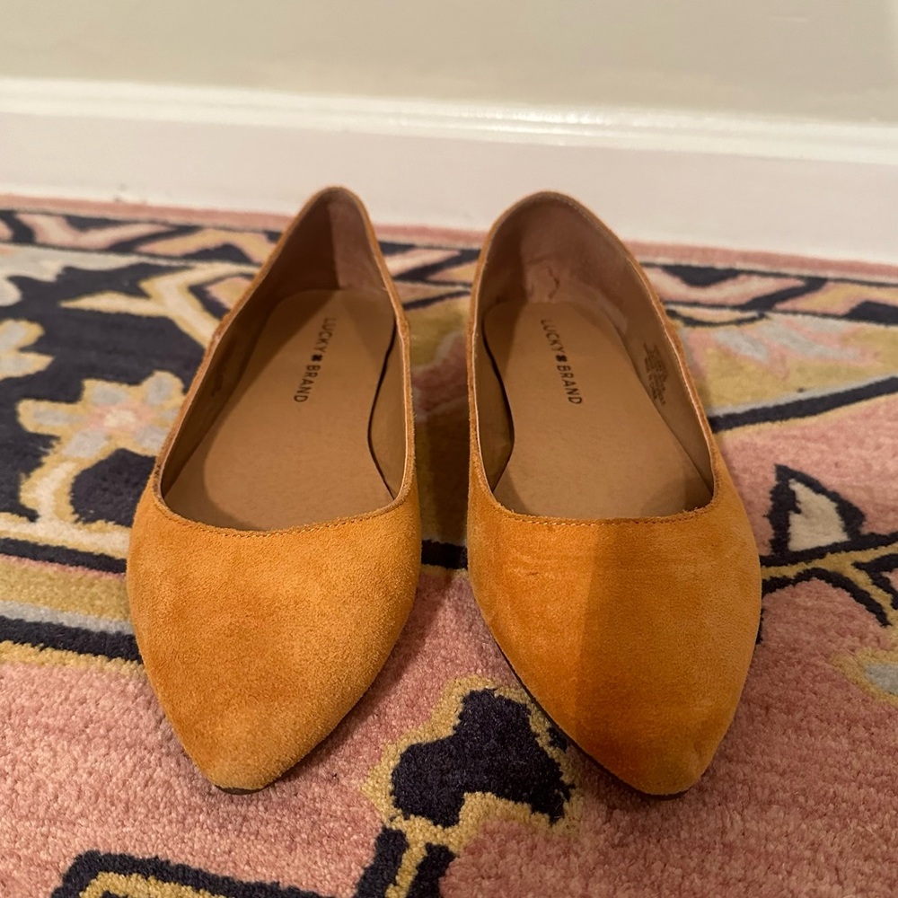 Lucky Brand Mustard Suede Flats